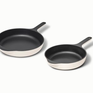 Enameled Cast Iron Skillet Duo Cream