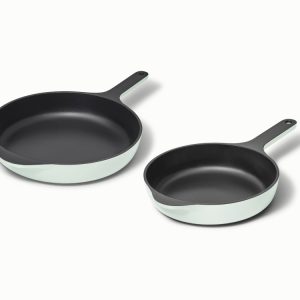 Enameled Cast Iron Skillet Duo Light Mist