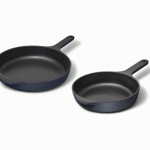 Enameled Cast Iron Skillet Duo Midnight Blue