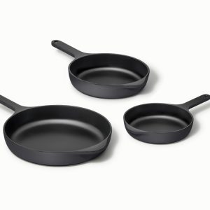 Enameled Cast Iron Skillet Trio Charcoal