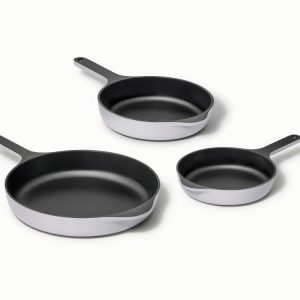 Enameled Cast Iron Skillet Trio Gray