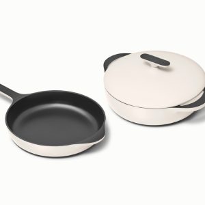 Cast Iron Skillet & Braiser Duo Cream