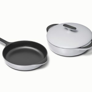 Cast Iron Skillet & Braiser Duo Gray
