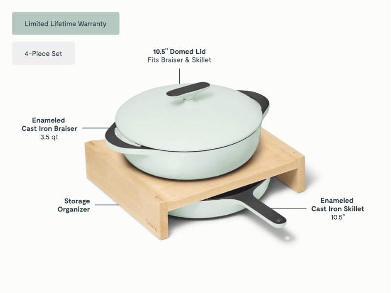 Cast Iron Skillet & Braiser Duo Light Mist - Image 2