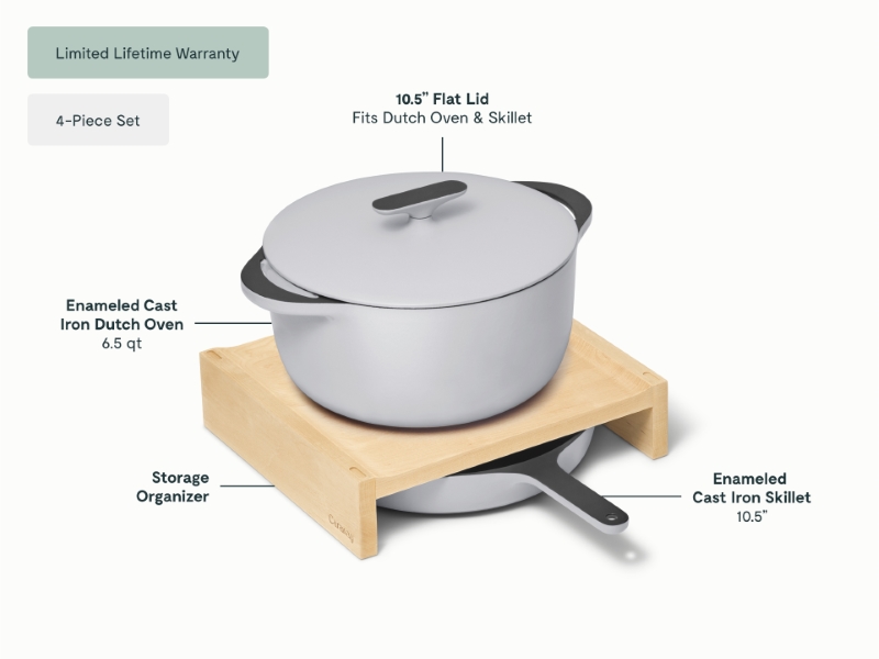 Cast Iron Skillet & Dutch Oven Duo Gray - Image 2