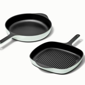 Cast Iron Skillet & Grill Pan Duo Light Mist