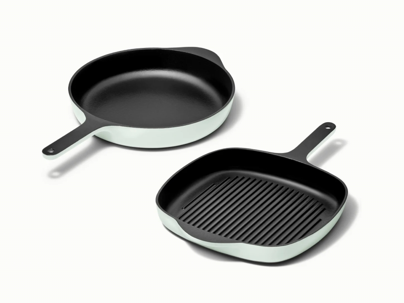 Cast Iron Skillet & Grill Pan Duo Light Mist