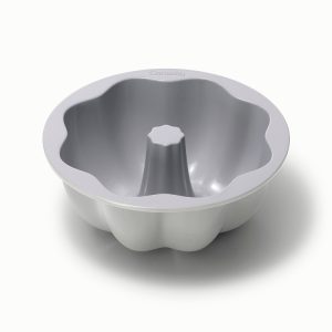 Fluted Cake Pan 9.5” Non-Stick Ceramic Baking Pan Gray