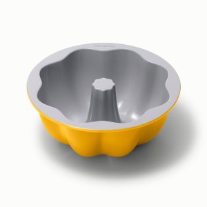 Fluted Cake Pan 9.5” Non-Stick Ceramic Baking Pan Marigold