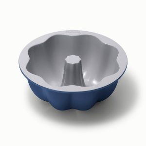 Fluted Cake Pan 9.5” Non-Stick Ceramic Baking Pan Navy