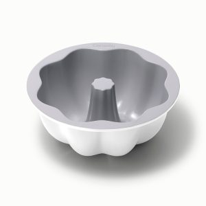 Fluted Cake Pan 9.5” Non-Stick Ceramic Baking Pan White