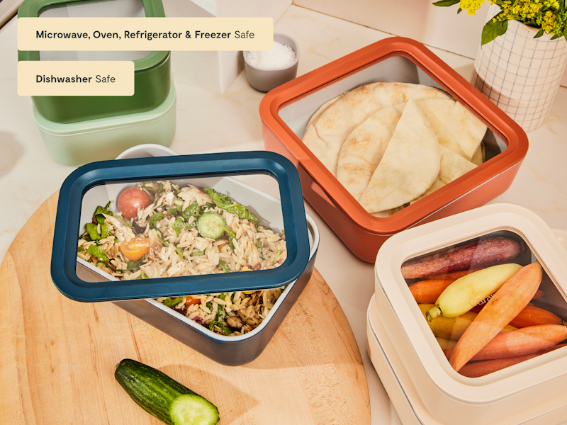 Glass Food Storage Containers with Lids Gray - Image 5
