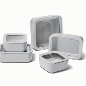Glass Food Storage Containers with Lids Gray