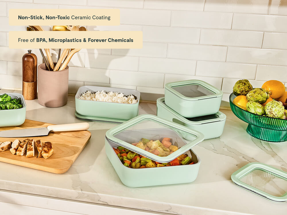 Glass Food Storage Containers with Lids Gray - Image 3