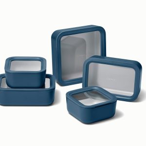 Glass Food Storage Containers with Lids Navy