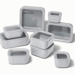 Food Storage + Minis Set Glass Food Storage Containers with Lids Gray