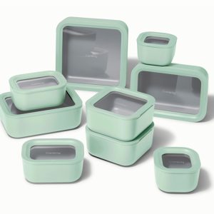 Food Storage + Minis Set Glass Food Storage Containers with Lids Mist