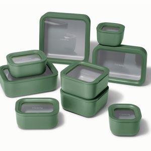 Food Storage + Minis Set Glass Food Storage Containers with Lids Sage