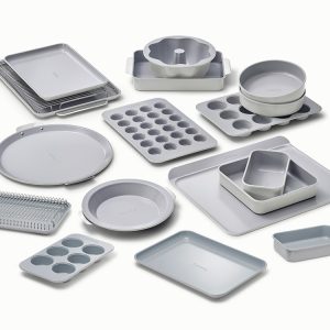 Full Ceramic Bakeware Set 22-Piece Non-Stick Ceramic Set Gray