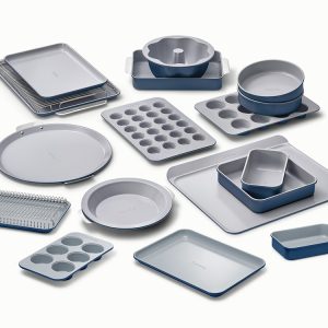 Full Ceramic Bakeware Set 22-Piece Non-Stick Ceramic Set Navy