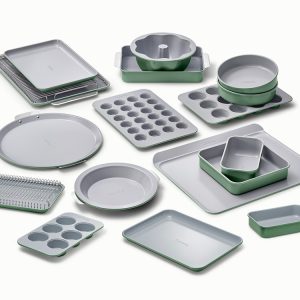 Full Ceramic Bakeware Set 22-Piece Non-Stick Ceramic Set Sage