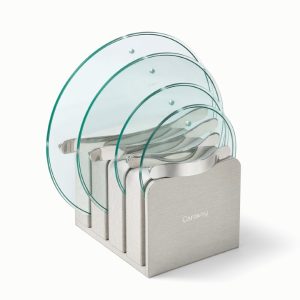 Glass Lid Set of 4 for Pans with Lid Organizer