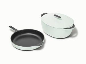 Large Enameled Cast Iron Duo Light Mist