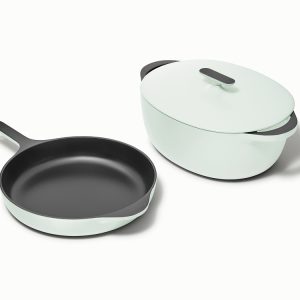 Large Enameled Cast Iron Duo Light Mist