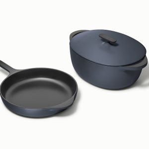 Large Enameled Cast Iron Duo Midnight Blue