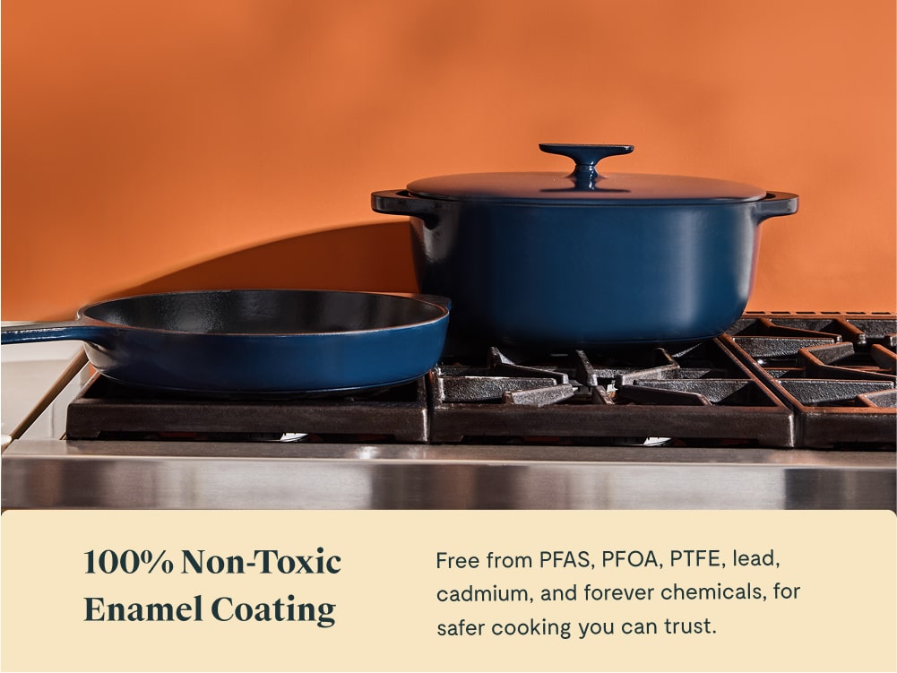 8.5 qt Enameled Cast Iron Oval Dutch Oven Charcoal - Image 3