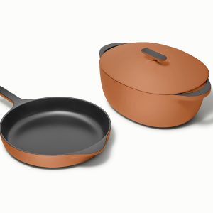 Large Enameled Cast Iron Duo Rust