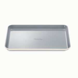 Medium Baking Sheet Jelly Roll Pan Non-Toxic Ceramic Coating Cream