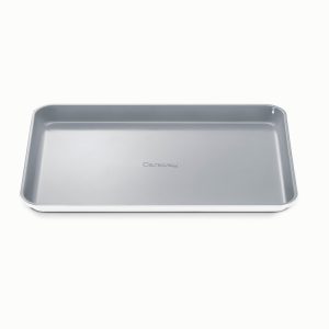 Medium Baking Sheet Jelly Roll Pan Non-Toxic Ceramic Coating White