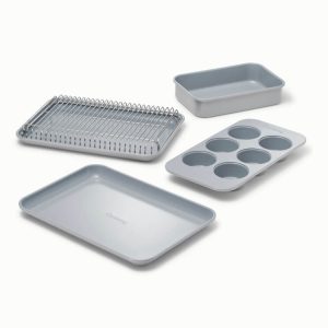 Ceramic-Coated Mini Baking Pans Mini Bakeware Set Gray
