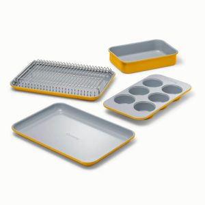 Ceramic-Coated Mini Baking Pans Mini Bakeware Set Marigold