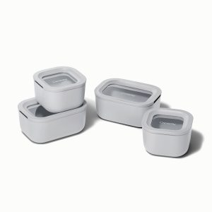 Mini Food Storage Set Glass Food Storage Containers with Lids Gray