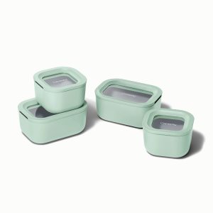Mini Food Storage Set Glass Food Storage Containers with Lids Mist