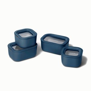 Mini Food Storage Set Glass Food Storage Containers with Lids Navy