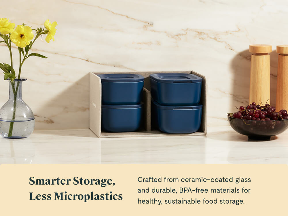 Food Storage + Minis Set Glass Food Storage Containers with Lids Cream - Image 5