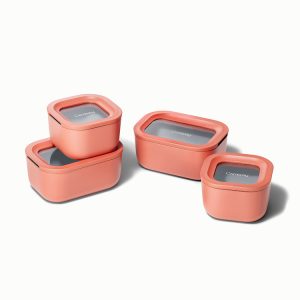 Mini Food Storage Set Glass Food Storage Containers with Lids Perracotta