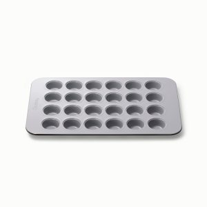 24-Cup Mini Muffin Pan Non-Stick Ceramic Baking Pan Black