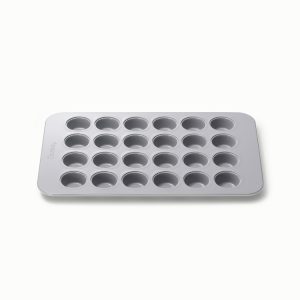 24-Cup Mini Muffin Pan Non-Stick Ceramic Baking Pan Gray