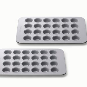 Mini Muffin Pan Duo Non-Stick Ceramic Baking Pans Black