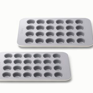 Mini Muffin Pan Duo Non-Stick Ceramic Baking Pans Cream
