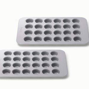Mini Muffin Pan Duo Non-Stick Ceramic Baking Pans Gray