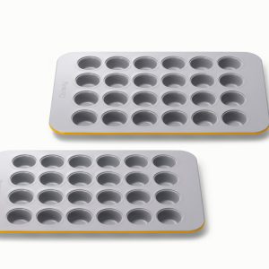 Mini Muffin Pan Duo Non-Stick Ceramic Baking Pans Marigold