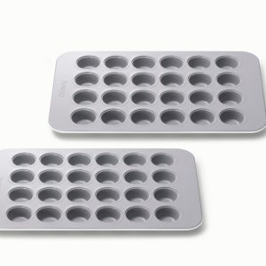 Mini Muffin Pan Duo Non-Stick Ceramic Baking Pans White