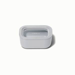 Mini Rectangle Container Ceramic-Coated Glass Storage Gray