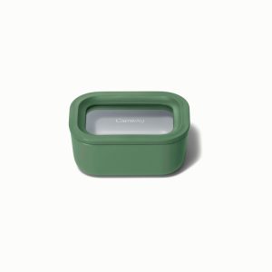 Mini Rectangle Container Ceramic-Coated Glass Storage Sage