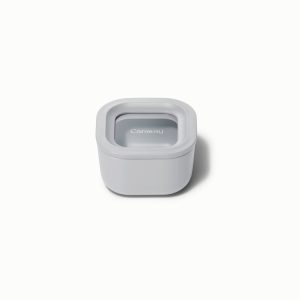 Mini Square Container Ceramic-Coated Glass Storage Gray